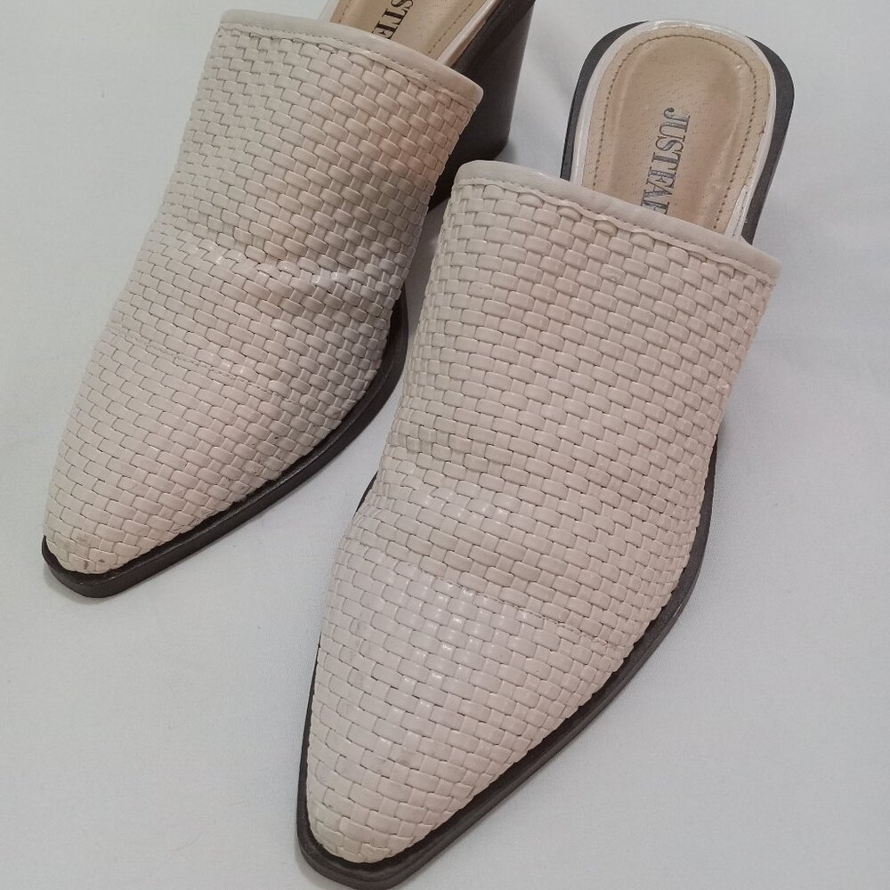 JUSTFAB- Effortless Chic Sophisticated Woven Pointed-Toe Mule-Size 7.5